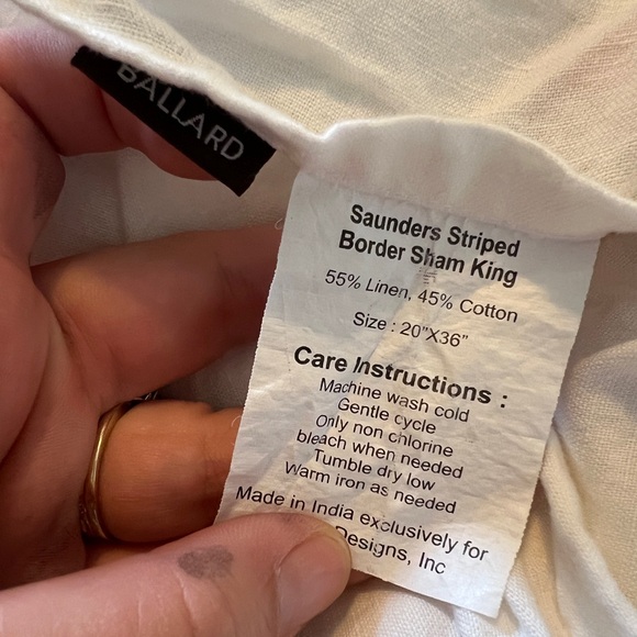 Ballard Saunders striped border king duvet set with shams - Picture 4 of 4